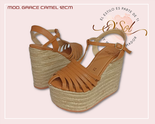 ALPARGATAS  GRACE CAMEL  12CM