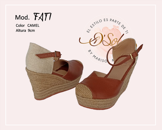 ALPARGATAS FATI   9CM CAMEL