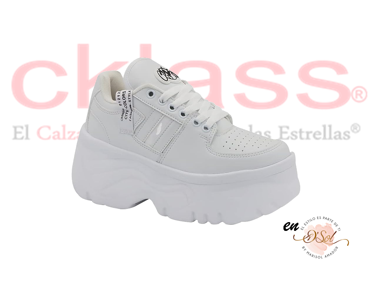 Tenis Sneakers Blancos Plataforma 8 Cm  Cklass 298-27