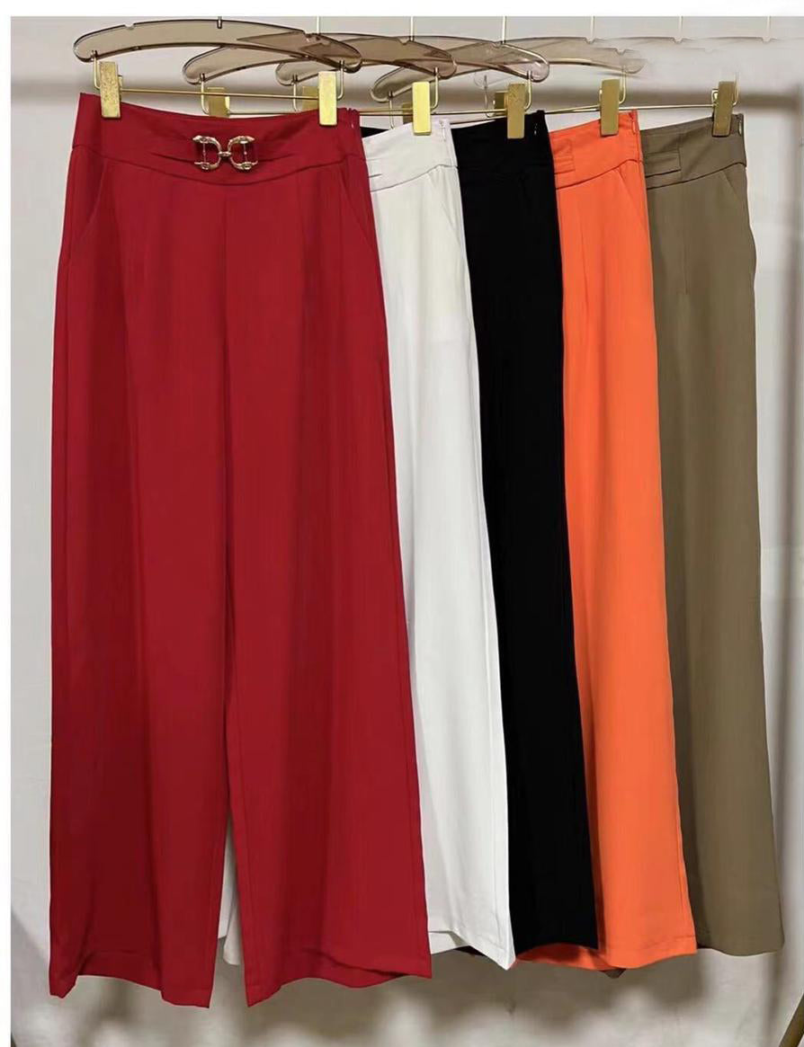 ROPA  PANTALON DE PIERNA ANCHA HEBILLA