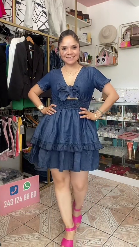 ROPA  VESTIDO TIPO MEZCLILLA